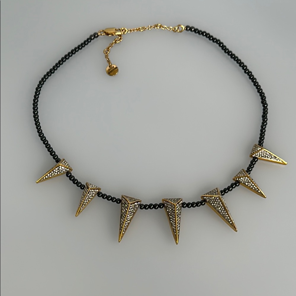 Vintage JUICY COUTURE Gold and Black swarovski crystals Necklace
